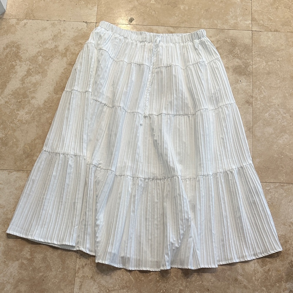 SHEIN White Tiered A-Line Skirt